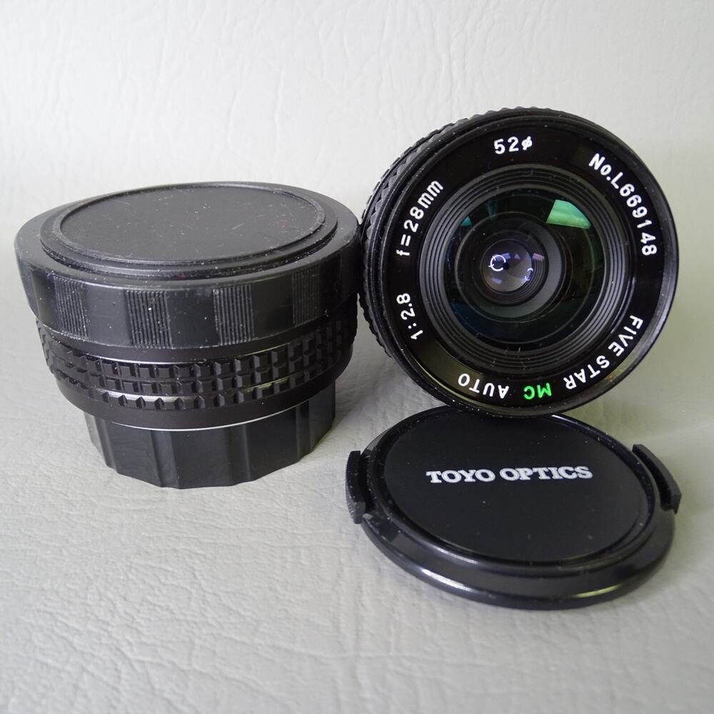Toyo Optics Tou/Five Star MC Auto 1:2.8 F=28mm Lens Dejur 2x Teleconverter Lens
